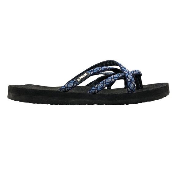 Teva Women's Size 9 Olowahu Blue Quick-Dry Webbing Strappy System Flip-Flops - Picture 1 of 14